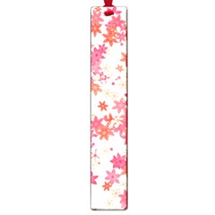 Vermilion And Coral Floral Print Large Book Marks by SpinnyChairDesigns