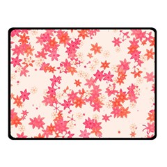 Vermilion And Coral Floral Print Double Sided Fleece Blanket (small)  by SpinnyChairDesigns