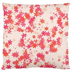 Vermilion And Coral Floral Print Standard Flano Cushion Case (one Side) by SpinnyChairDesigns