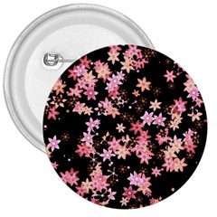 Pink Lilies On Black 3  Buttons by SpinnyChairDesigns