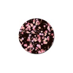 Pink Lilies On Black Golf Ball Marker (10 Pack) by SpinnyChairDesigns