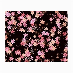 Pink Lilies On Black Small Glasses Cloth (2 Sides) by SpinnyChairDesigns