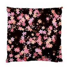 Pink Lilies On Black Standard Cushion Case (one Side) by SpinnyChairDesigns