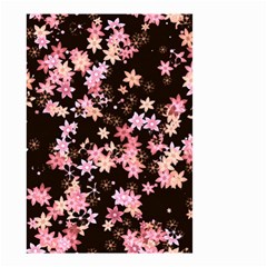 Pink Lilies On Black Small Garden Flag (two Sides) by SpinnyChairDesigns