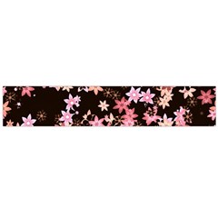 Pink Lilies On Black Large Flano Scarf  by SpinnyChairDesigns