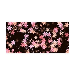 Pink Lilies On Black Yoga Headband by SpinnyChairDesigns