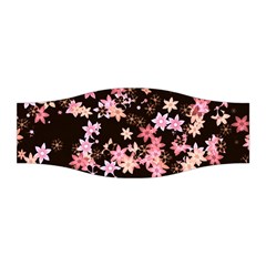 Pink Lilies On Black Stretchable Headband by SpinnyChairDesigns