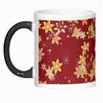 Gold and Tuscan Red Floral Print Morph Mugs Left