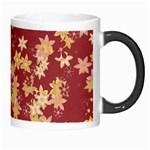 Gold and Tuscan Red Floral Print Morph Mugs Right