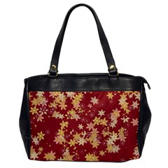 Gold And Tuscan Red Floral Print Oversize Office Handbag by SpinnyChairDesigns