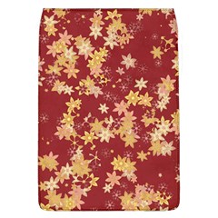 Gold And Tuscan Red Floral Print Removable Flap Cover (l) by SpinnyChairDesigns