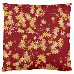 Gold And Tuscan Red Floral Print Standard Flano Cushion Case (two Sides) by SpinnyChairDesigns