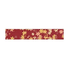 Gold And Tuscan Red Floral Print Flano Scarf (mini) by SpinnyChairDesigns