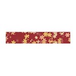 Gold and Tuscan Red Floral Print Flano Scarf (Mini) Front