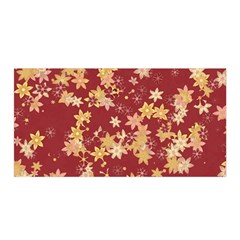 Gold And Tuscan Red Floral Print Satin Wrap by SpinnyChairDesigns