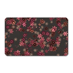 Pink Wine Floral Print Magnet (rectangular) by SpinnyChairDesigns