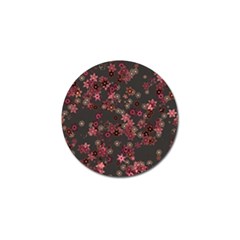 Pink Wine Floral Print Golf Ball Marker (4 Pack) by SpinnyChairDesigns