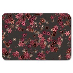 Pink Wine Floral Print Large Doormat  by SpinnyChairDesigns