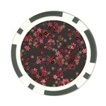 Pink Wine Floral Print Poker Chip Card Guard Front