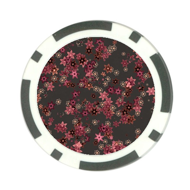 Pink Wine Floral Print Poker Chip Card Guard