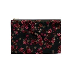 Pink Wine Floral Print Cosmetic Bag (medium) by SpinnyChairDesigns