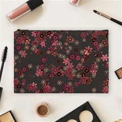 Pink Wine Floral Print Cosmetic Bag (large) by SpinnyChairDesigns