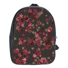 Pink Wine Floral Print School Bag (large) by SpinnyChairDesigns