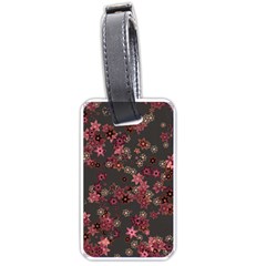 Pink Wine Floral Print Luggage Tag (one Side) by SpinnyChairDesigns