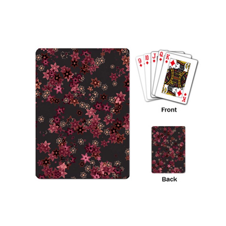 Pink Wine Floral Print Playing Cards Single Design (Mini)