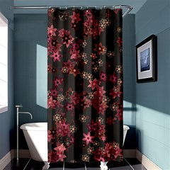 Pink Wine Floral Print Shower Curtain 36  X 72  (stall)  by SpinnyChairDesigns