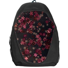 Pink Wine Floral Print Backpack Bag by SpinnyChairDesigns