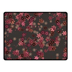 Pink Wine Floral Print Double Sided Fleece Blanket (small)  by SpinnyChairDesigns