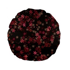 Pink Wine Floral Print Standard 15  Premium Flano Round Cushions