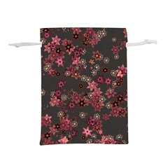 Pink Wine Floral Print Lightweight Drawstring Pouch (s) by SpinnyChairDesigns