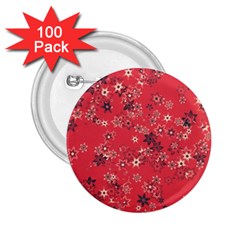 Red Wildflower Floral Print 2 25  Buttons (100 Pack)  by SpinnyChairDesigns