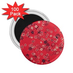 Red Wildflower Floral Print 2 25  Magnets (100 Pack)  by SpinnyChairDesigns