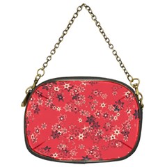 Red Wildflower Floral Print Chain Purse (one Side) by SpinnyChairDesigns