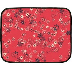 Red Wildflower Floral Print Double Sided Fleece Blanket (mini)  by SpinnyChairDesigns