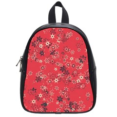 Red Wildflower Floral Print School Bag (small) by SpinnyChairDesigns