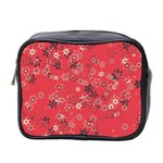 Red Wildflower Floral Print Mini Toiletries Bag (Two Sides) Front