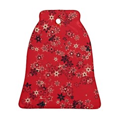 Red Wildflower Floral Print Bell Ornament (two Sides)