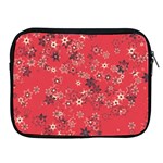 Red Wildflower Floral Print Apple iPad 2/3/4 Zipper Cases Front