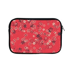 Red Wildflower Floral Print Apple Ipad Mini Zipper Cases by SpinnyChairDesigns