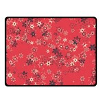 Red Wildflower Floral Print Double Sided Fleece Blanket (Small)  45 x34  Blanket Front