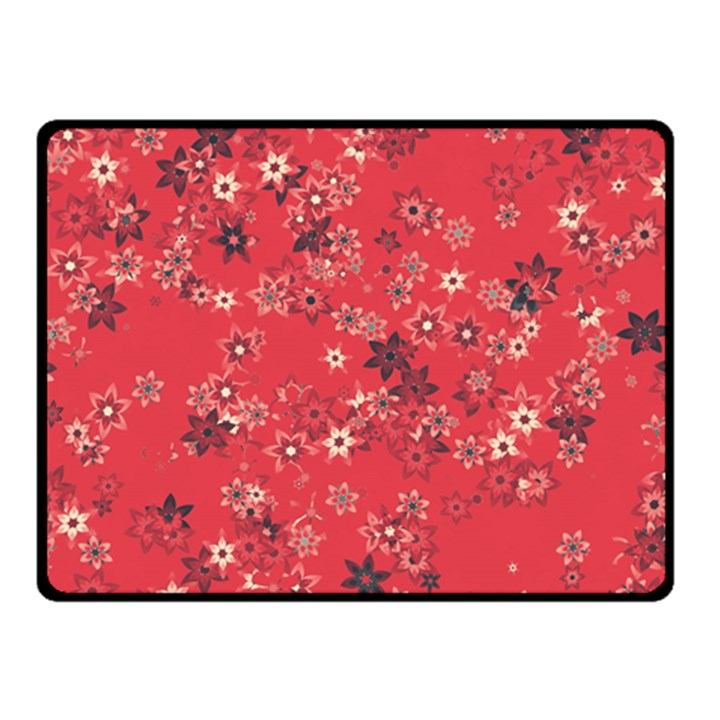 Red Wildflower Floral Print Double Sided Fleece Blanket (Small) 