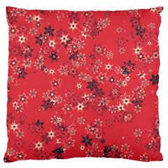 Red Wildflower Floral Print Large Flano Cushion Case (one Side) by SpinnyChairDesigns