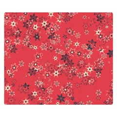 Red Wildflower Floral Print Double Sided Flano Blanket (small)  by SpinnyChairDesigns