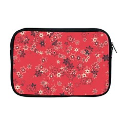 Red Wildflower Floral Print Apple Macbook Pro 17  Zipper Case by SpinnyChairDesigns