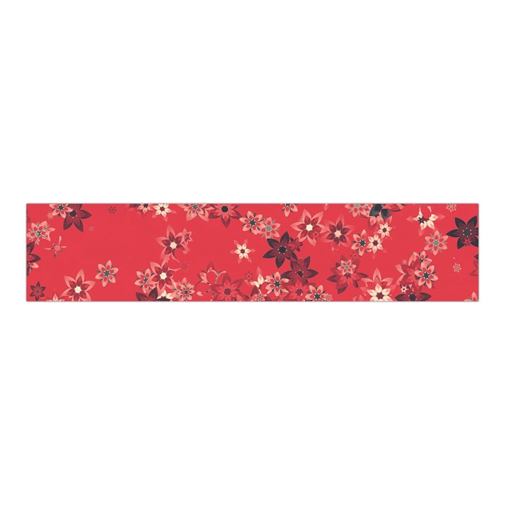 Red Wildflower Floral Print Velvet Scrunchie