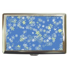 Yellow Flowers On Blue Cigarette Money Case by SpinnyChairDesigns